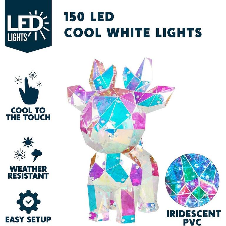 15 in Prismatic Iridescent Decorations, Prismatic Christmas Decor, 100 LED Cool White Lights