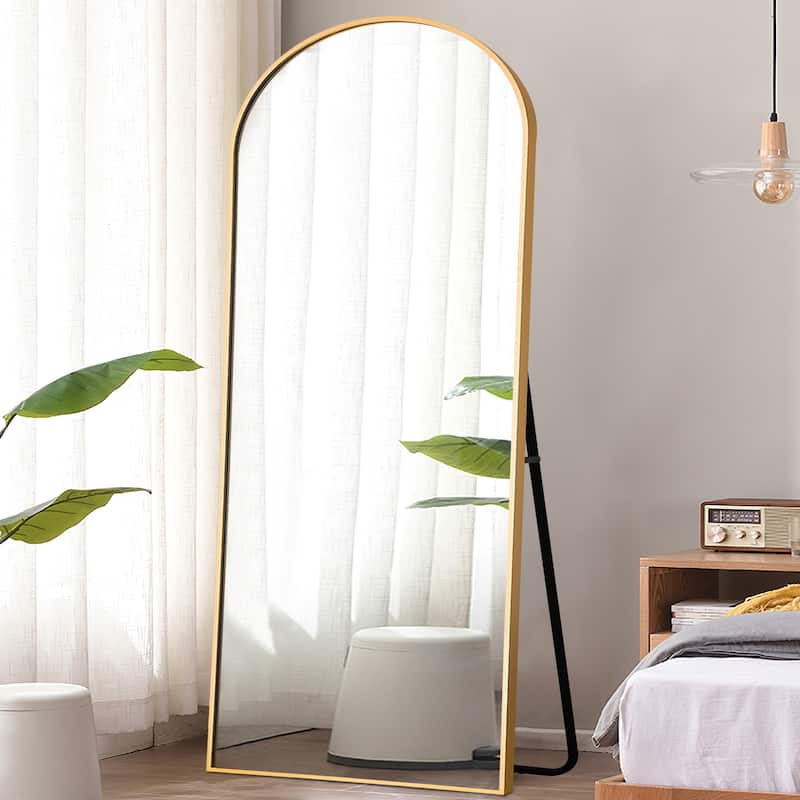 Lumioca Arch Floor & Full Length Gold Framed Wall Mirror