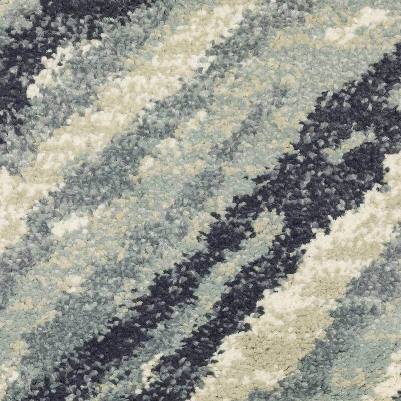 Style Haven Salinas Industrial Chevron Blue/ Light Blue Indoor Area Rug