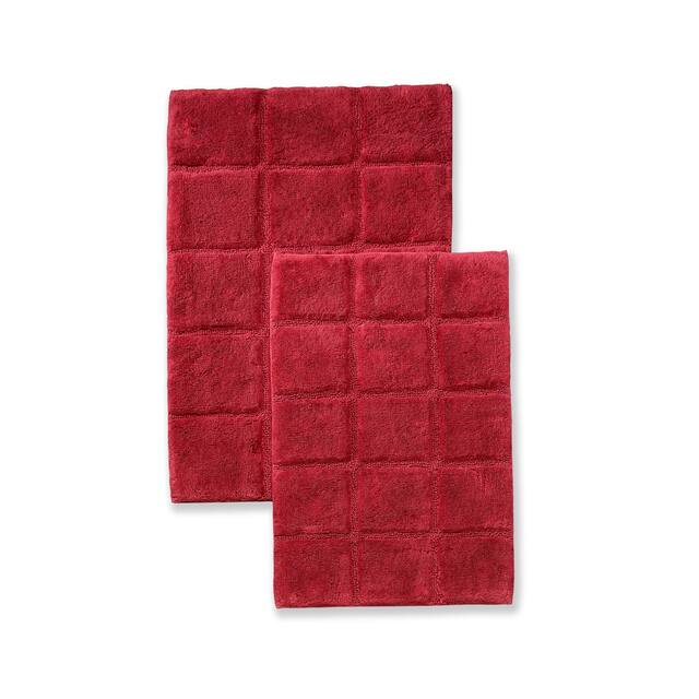 Miranda Haus Cotton Checkers 2-piece Non-skid Bath Rug