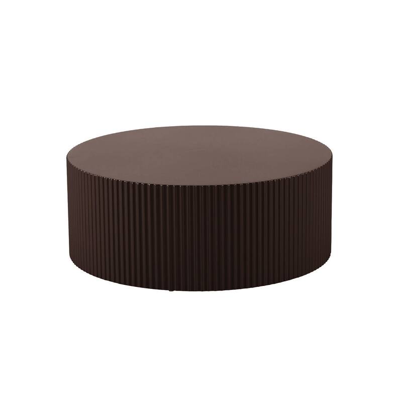 Modern Round Coffee Table Stylish Coffee Table with Hand-Embossed and Painting Finish, for Living Room, Brown