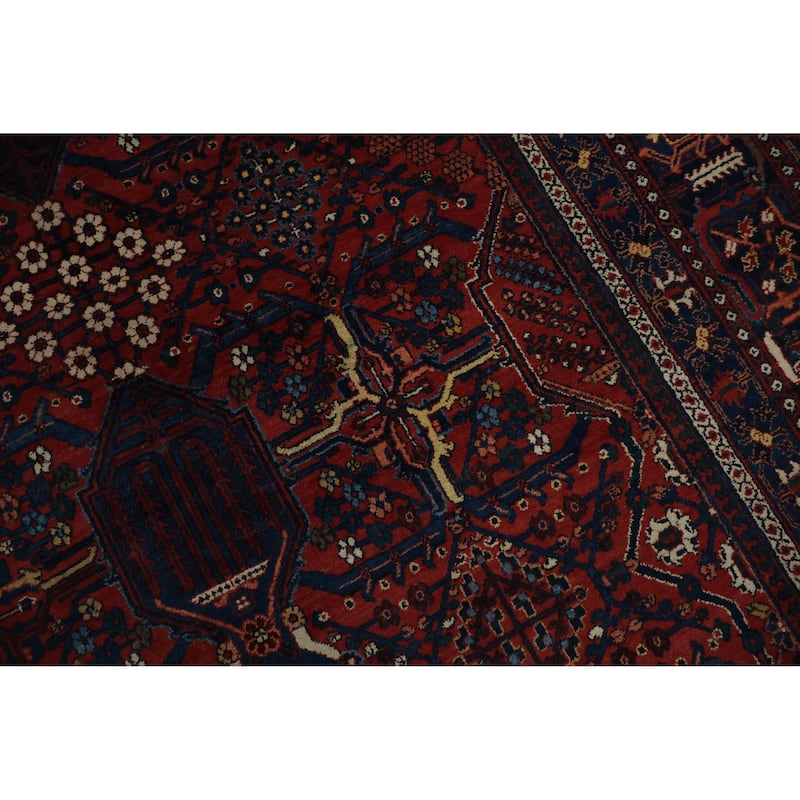 Hand Knotted Oriental 100% Wool Carpet Traditional Geometric Red Joshaghan Area Rug - 16' 10'' X 10' 8''