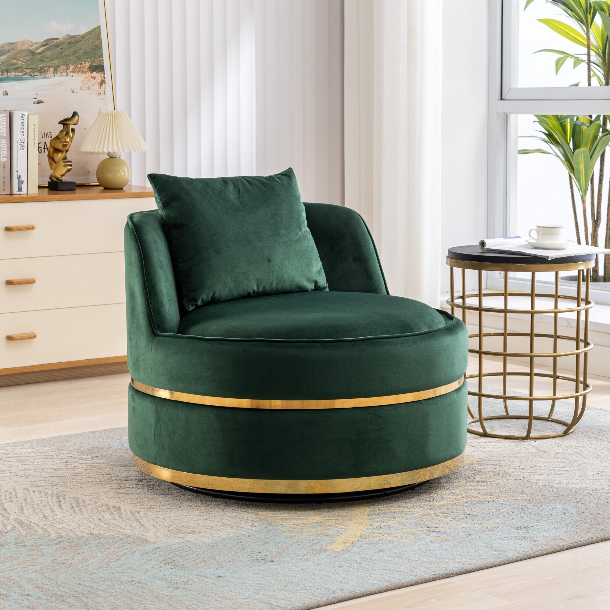 Green deals barrel chair