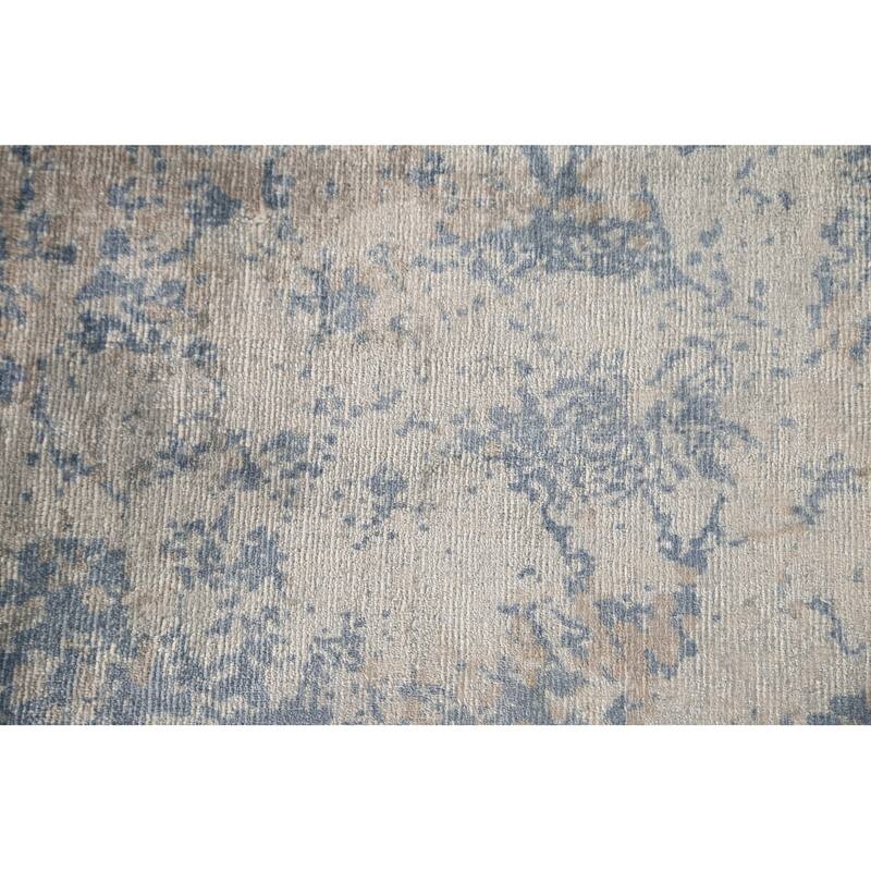 All-Over Abstract Indian Area Rug Hand-Knotted Wool Carpet - 6'6" x 9'10"