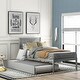 preview thumbnail 1 of 7, Twin Size Simple Yet Elegant Wood Platform Bed with Trundle and Ten Supporting Slats Grey