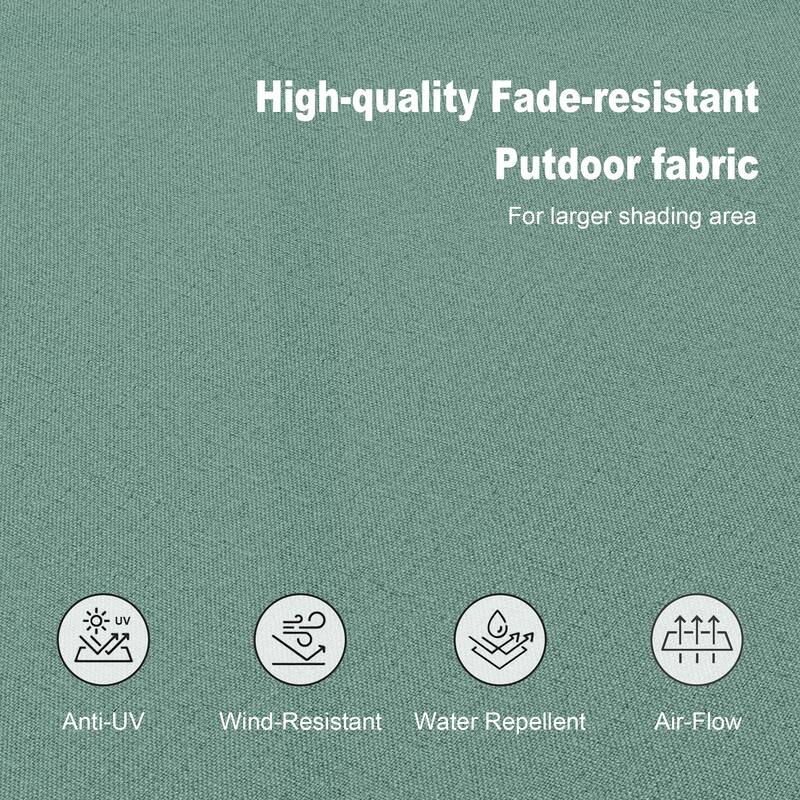 15ft Solar LED Double Patio Umbrella with Base, Extra Large Twin Outdoor Market Umbrella with 36 Lights, 180g Polyester Canopy