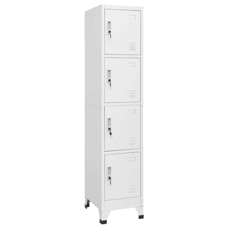 Sonia Rectangle Locker Cabinet, 4 Doors, Industrial Design, Gray Steel