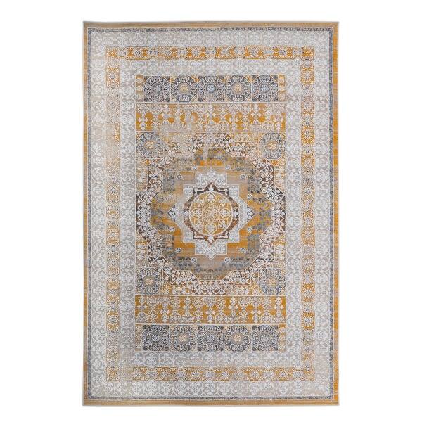 slide 2 of 5, LOOM & LUXE Collection 2X3 Cream/Ivory/Medallion Non-Shedding Area Rug - 36" D x 24" W x 0.28" H