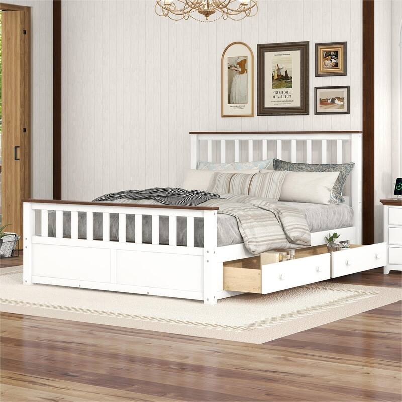 3-Pieces/1-Piece Bedroom Sets Full/Queen Size Platform Bed with Nightstand(USB Charging Ports) and 6-Drawer Storage Chest