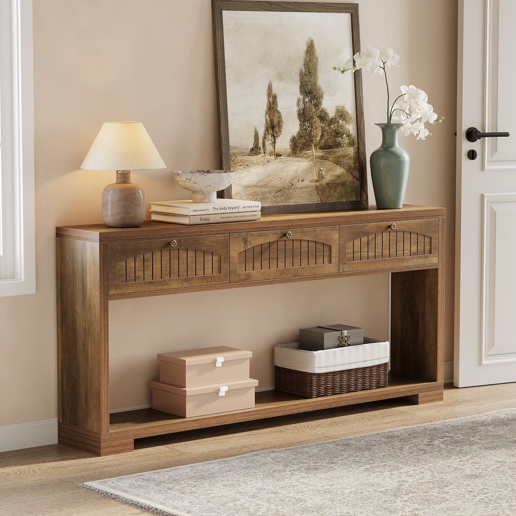 70.8-Inch Long Console Table, Farmhouse Narrow Entryway Table