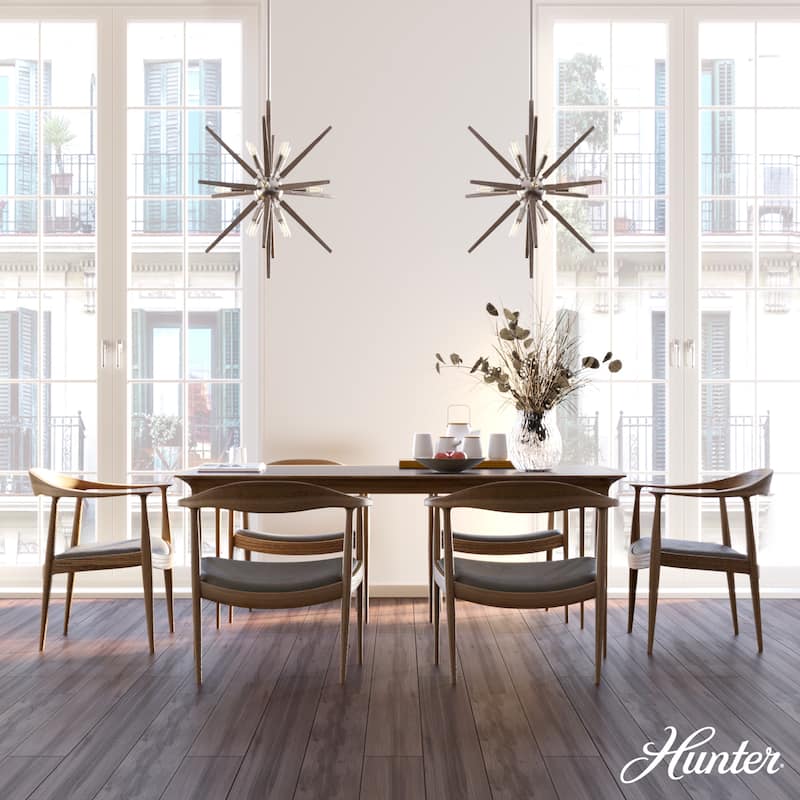 Hunter Jupiter Star Pendant - Entry, Dining Room - Mid-Century Modern, Sputnik