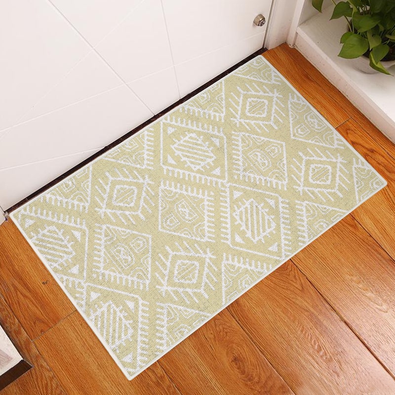 Sussexhome Heavy Duty Ultra Thin Non Slip Washable Cotton Indoor Rug - 2' x 3' - Light Beige