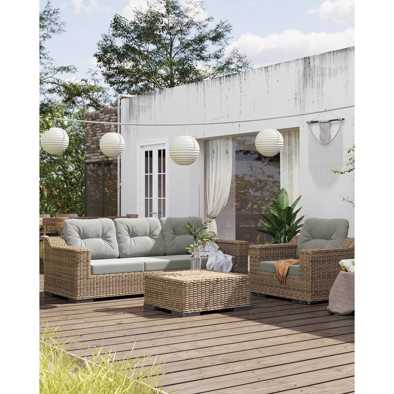 WINSOON 24x24 Inch Outdoor Deep Seat Cushion Set,Waterproof and Resistant Set Of 2