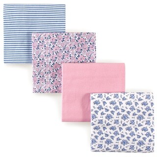 Hudson Baby Infant Girl Cotton Flannel Receiving Blankets, Classic Floral, One Size - Classic Floral - One Size