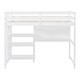 preview thumbnail 5 of 25, Stylish & Simple Twin Size Wooden Loft Bed with Shelves, Desk and Writing Board, Maximized space, Health and Comfort, White