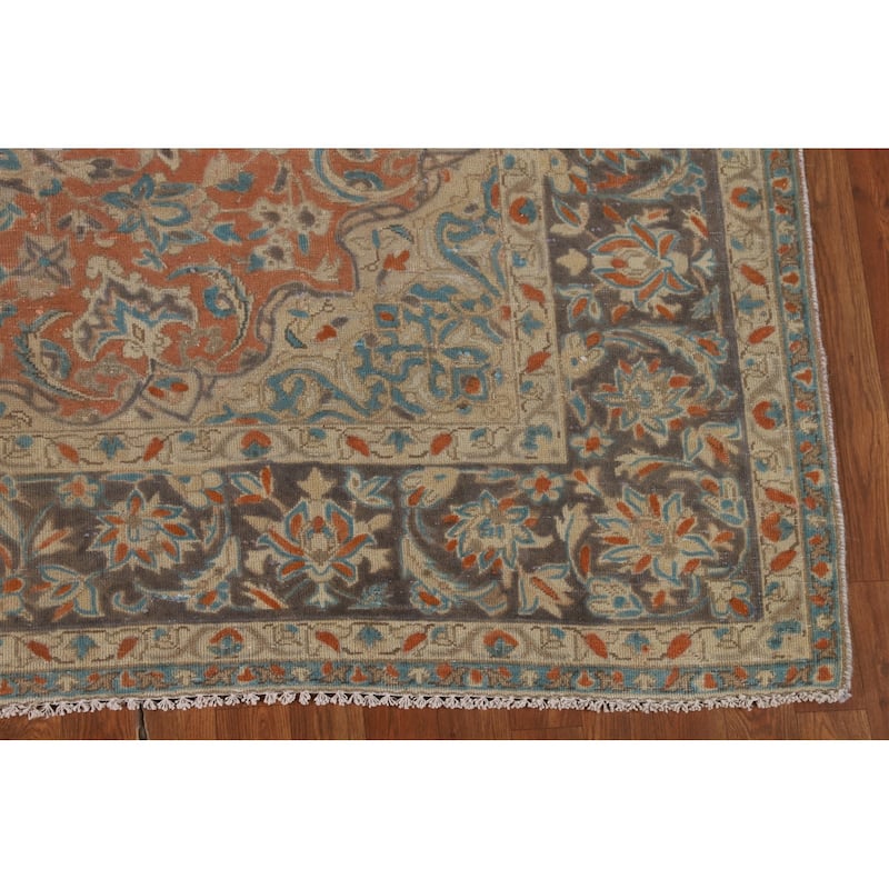 Traditional Najafabad Persian Vintage Rug Hand-Knotted Wool Carpet - 6'11"x 10'5"