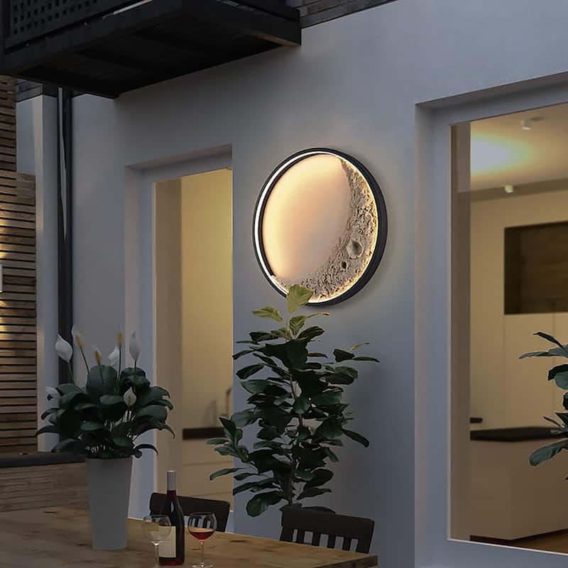 Indoor/Outdoor 24-inch LED Crescent Moon Wall Lamp