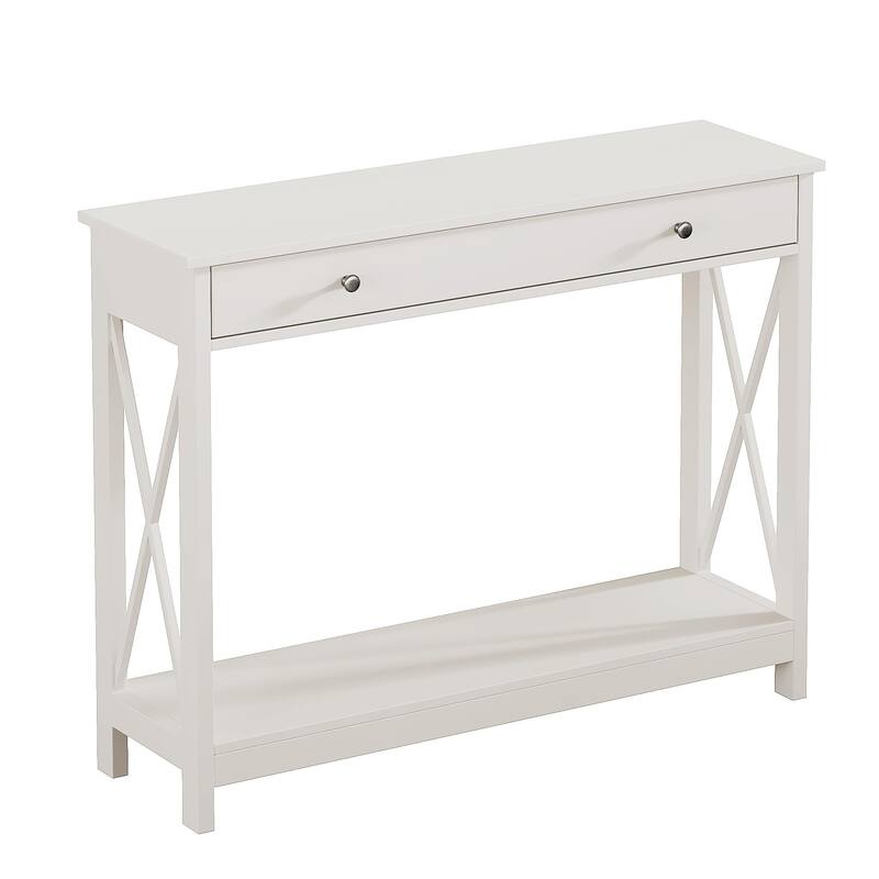 Console Table with Drawer and Storage Shelves,Foyer Entryway Sofa Table for Living Room,Hallway