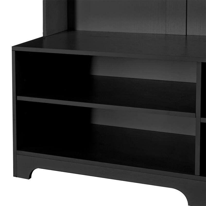 Hall Tree with Shoe Bench,Coat Rack,Shoe Storage,Storage Shelves