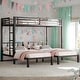 preview thumbnail 1 of 13, Detachable Triple Bunk Bed,Twin over Twin & Twin Bunk Beds for 3,L-Shape Triple Bunk Bed Black