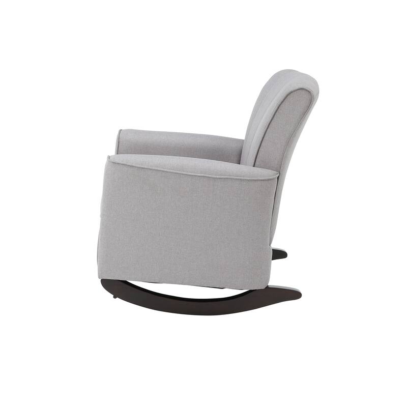 Denzell Light Gray Linen Rocking Chair