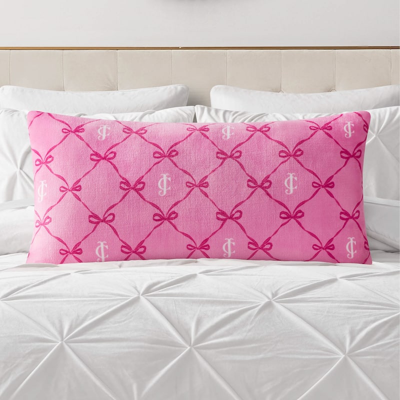 Juicy Couture Lattice Print Plush Body Pillow 1-Piece - Hot Pink - 18" x 36"