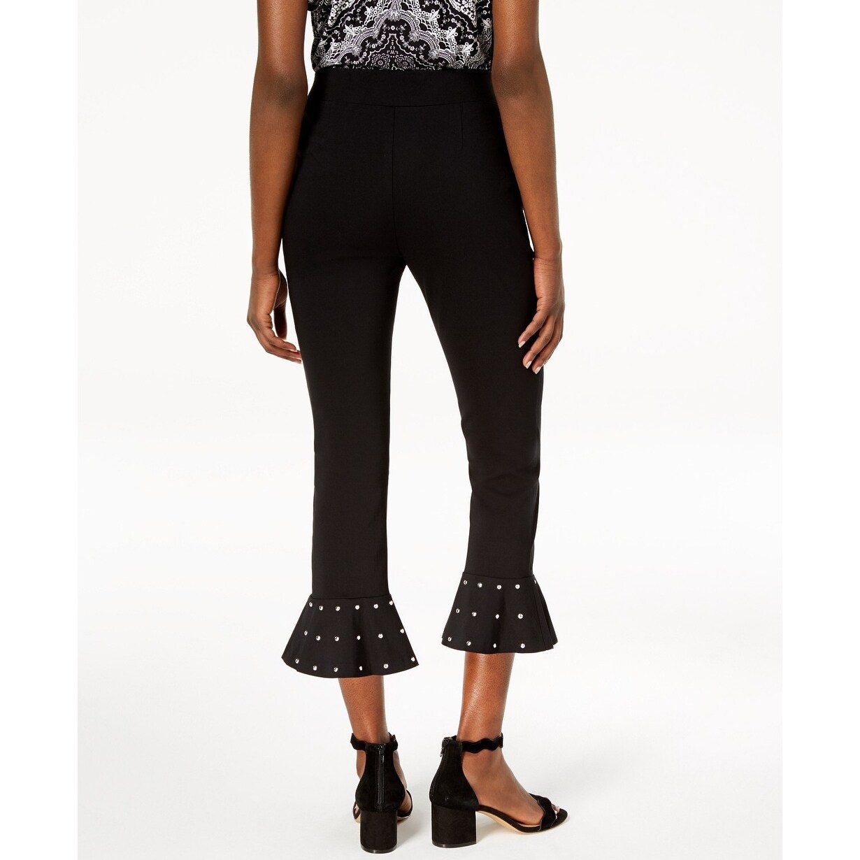 ruffle hem jeans black