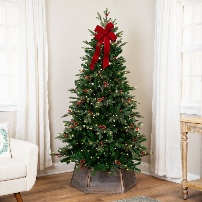 Real Touch™️Pre-Lit Mixed Noble Spruce Artificial Christmas Tree - 7.5' - Clear