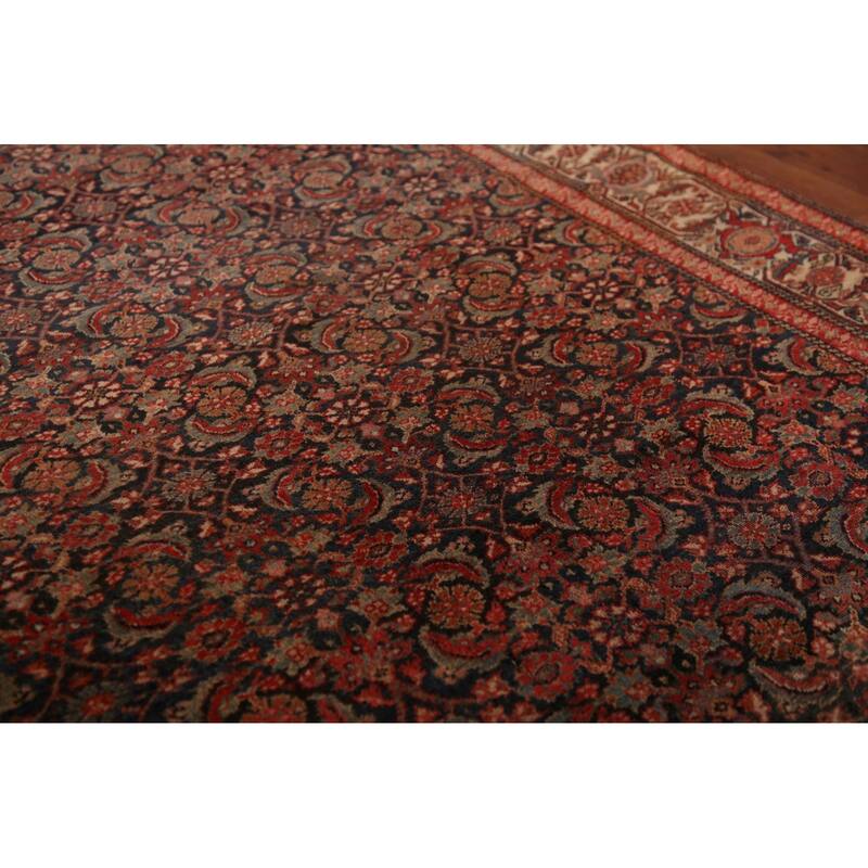 Pre-1900 Antique Vegetable Dye Senneh Persian Rug Handmade Wool Carpet - 4'0" x 6'1"