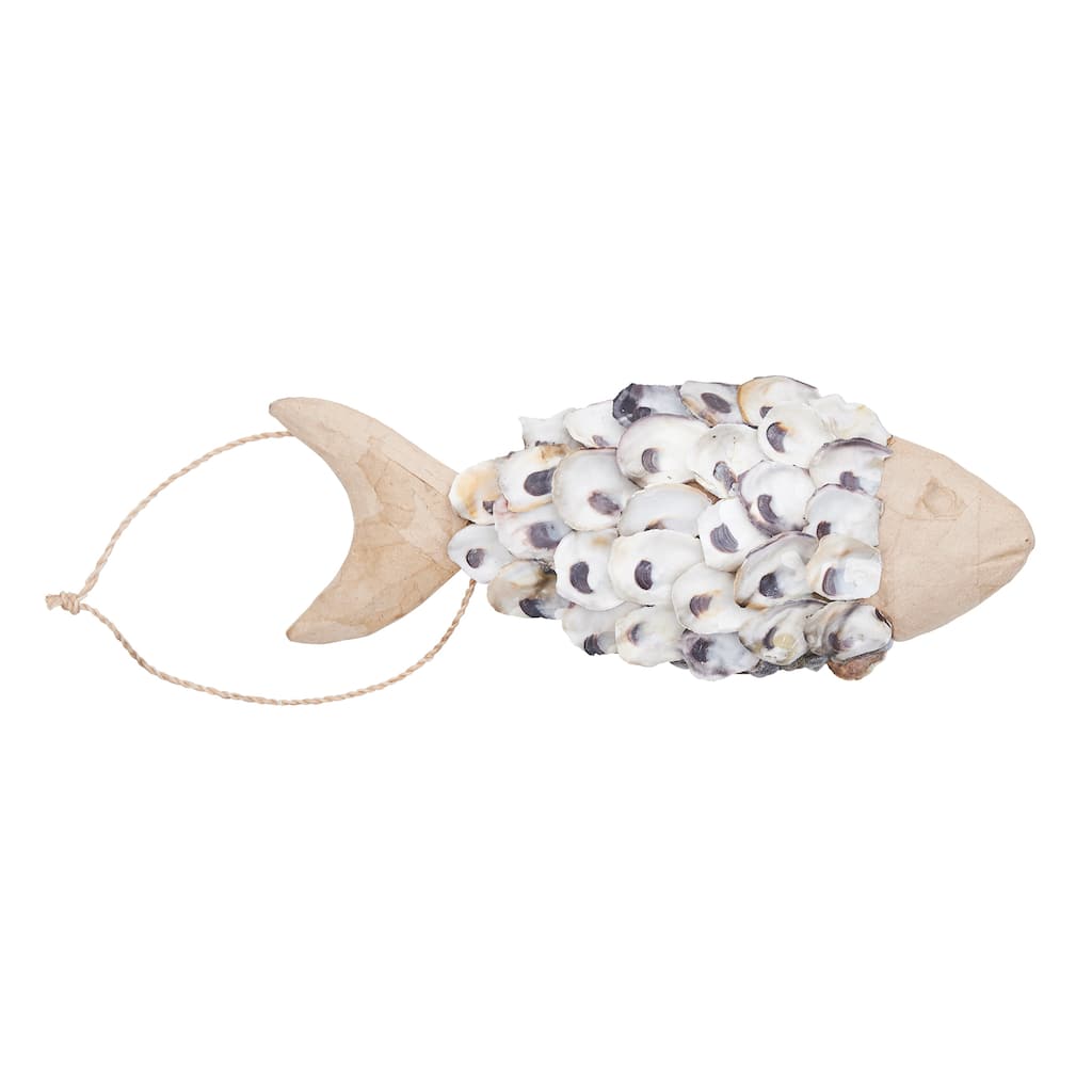 Small Hanging Fish Decor W/ Oyster Scales Decor