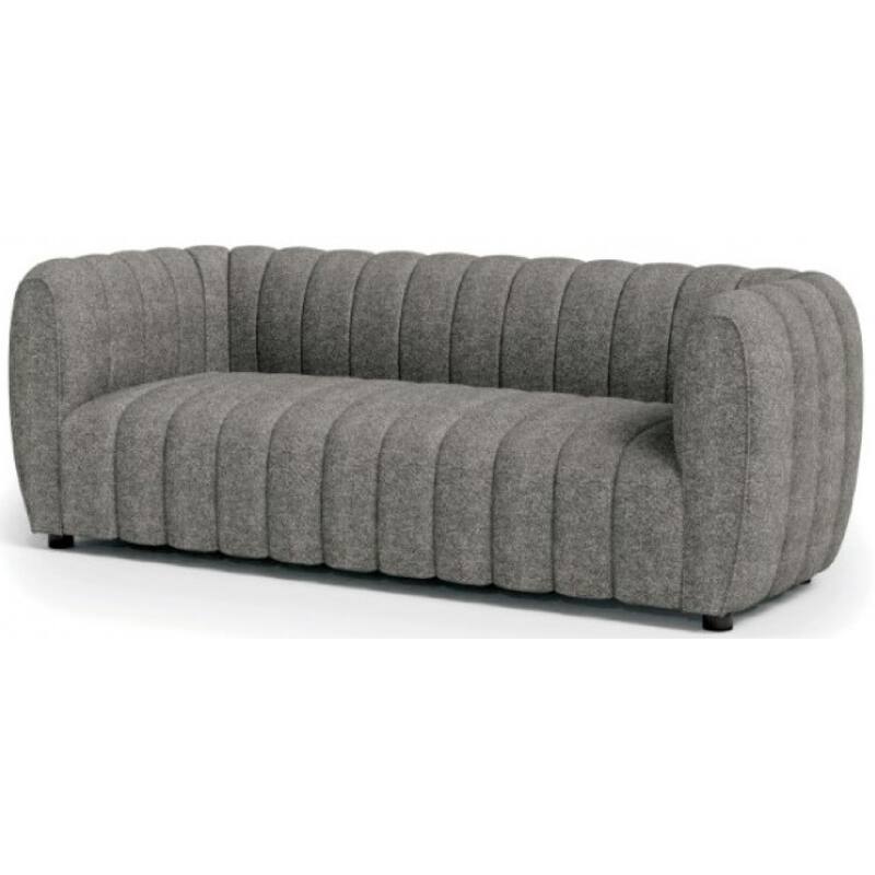 Hery Sofa, 23 Inch, Gray Boucle, Vertical Channel Tufted Details