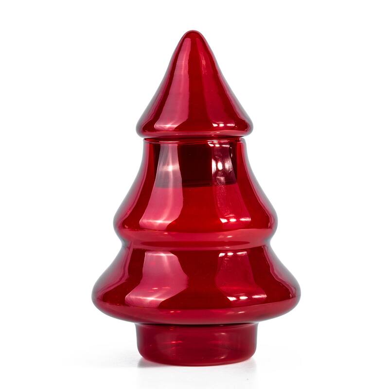 STP Goods Red Glass Centerpiece Tabletop Christmas Tree - 9.45"