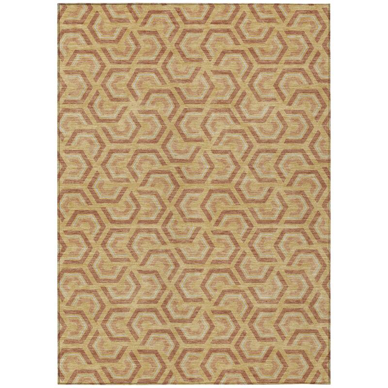Machine Washable Indoor/ Outdoor Modern Zoa Chantille Rug