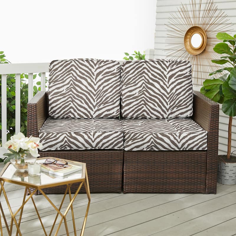 Sorra Home Sunbrella Outdoor Loveseat Cushion Set