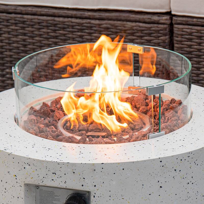 COSIEST Glass Wind Guard Tempered Glass for Outdoor Fire Pit