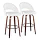 Option White Faux Leather/Walnut