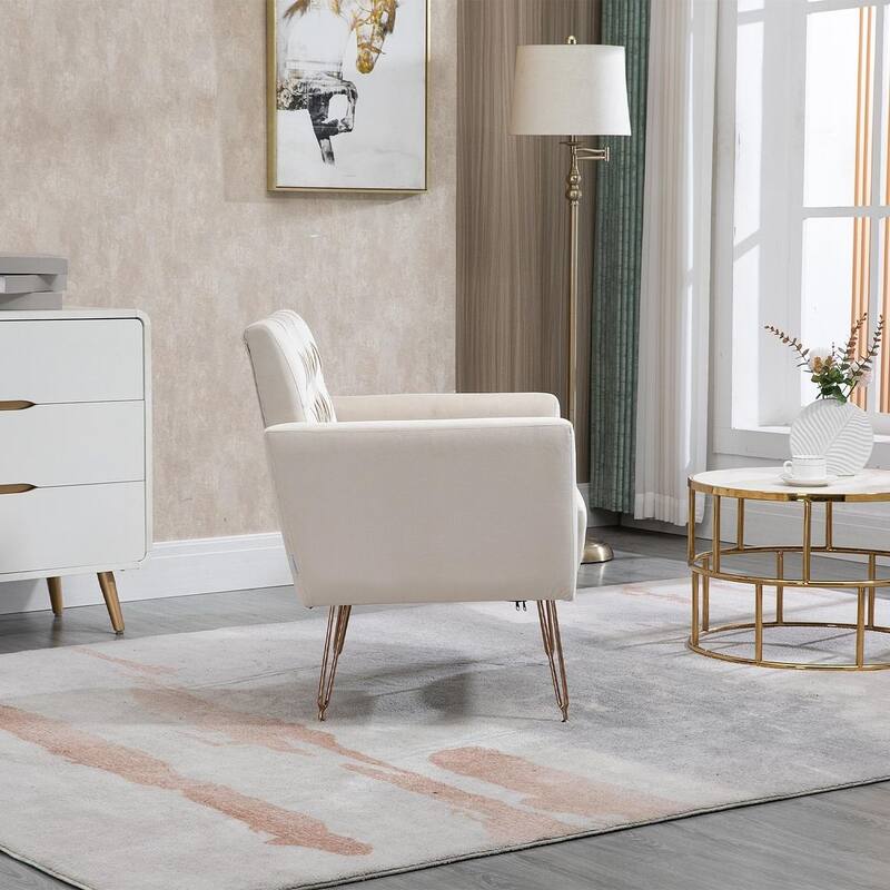 Modern Upholstered Velvet Accent Chair