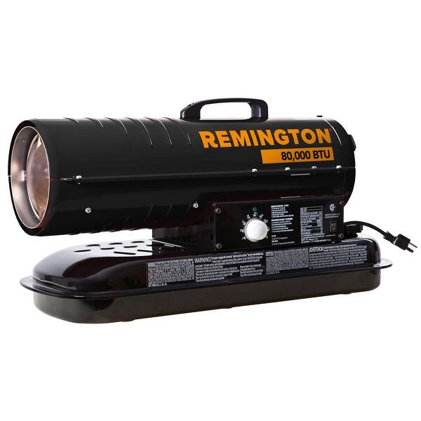 slide 1 of 5, Remington Kerosene/Diesel Forced Air Heater w/Thermostat--80,000 BTU