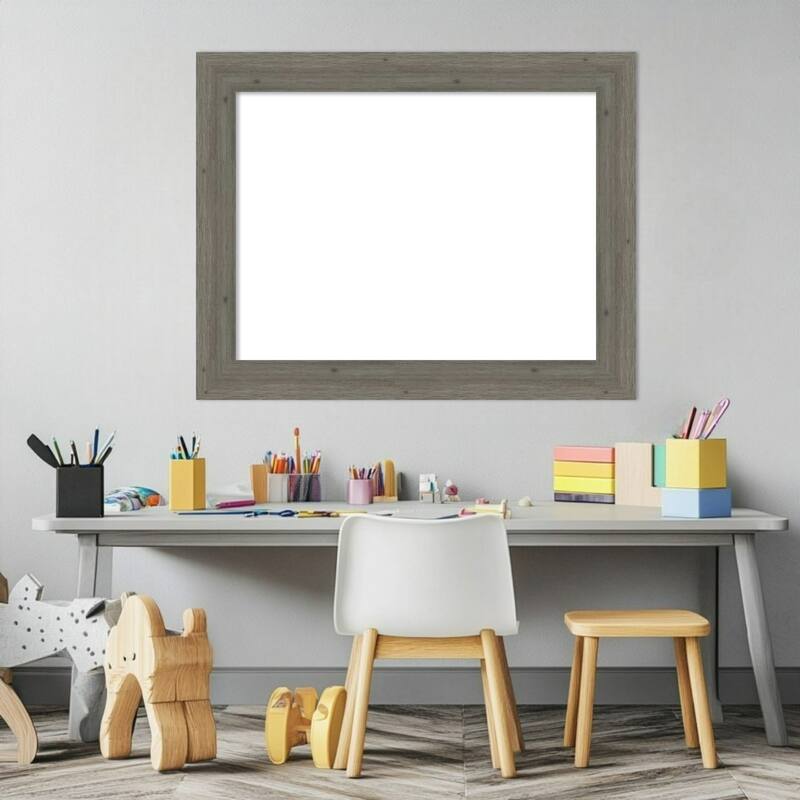 Amanti Art Fencepost Brown Narrow Framed Dry Erase Magnetic Board
