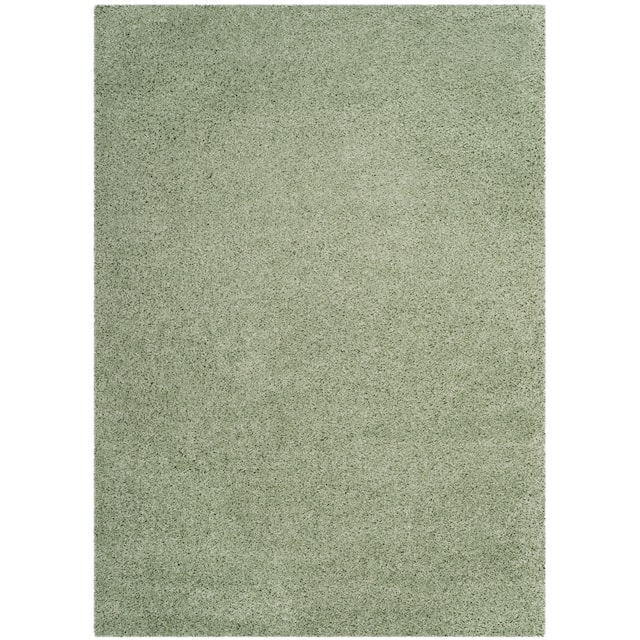 SAFAVIEH Laguna Shag Verdiana Solid Color 2-inch Thick Shag Rug - 5'3" Square - Light Sage