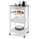 preview thumbnail 1 of 8, Costway Compact Kitchen Island Cart Rolling Service Trolley with White - Kitchen Cart