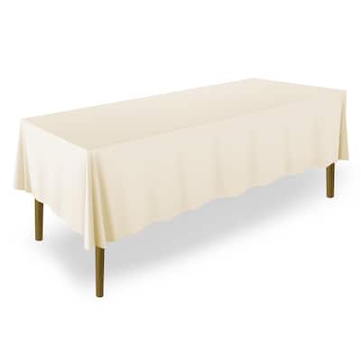 60 x 102in 10pk Rectangular Polyester Tablecloths Ivory