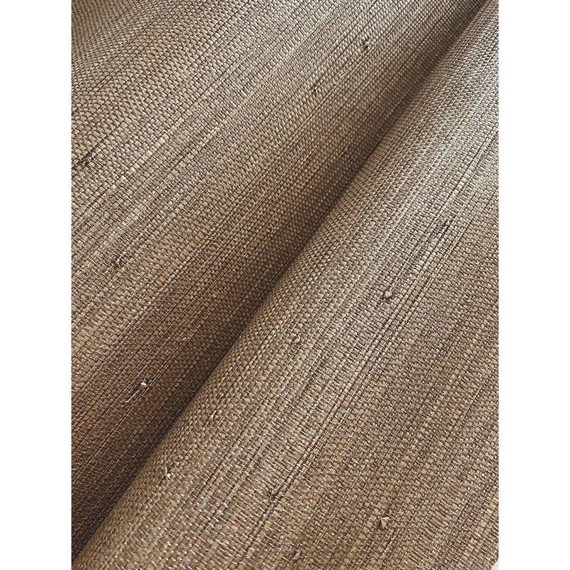 Chris Loves Julia x A-Street Prints Mycroft Chestnut Grasscloth Wallpaper