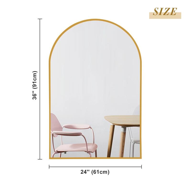 Arch Bathroom Wall Mirror Large Metal Frame Wall Mounted Mirror for Bedroom Living Room Dresser Entryway Decor