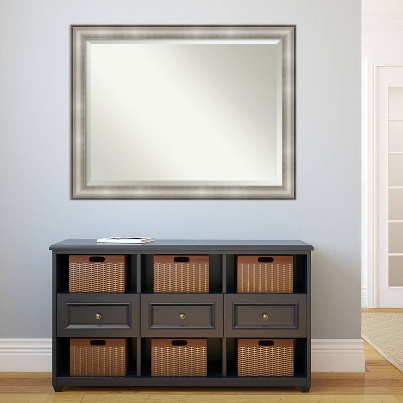Beveled Wall Mirror - Imperial Pewter Black Frame