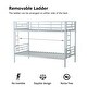 preview thumbnail 14 of 16, Metal Twin over Twin Bunk Bed with Removable Ladder, Full-Length Guardrails