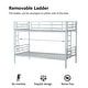 preview thumbnail 14 of 16, Metal Twin over Twin Bunk Bed with Removable Ladder