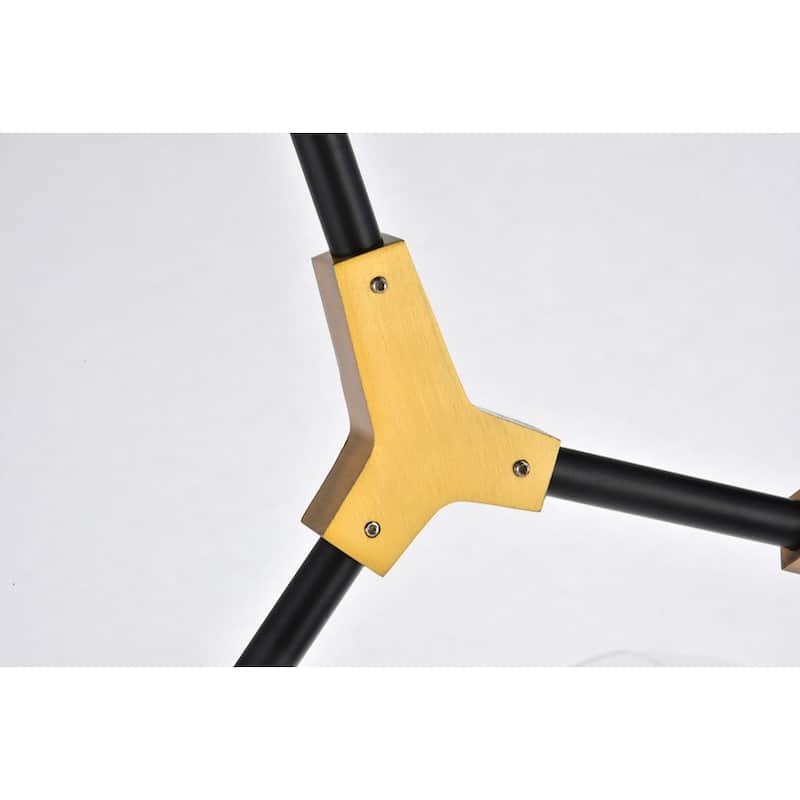 Cavoli 9 light in Light Antique Brass and Flat Black Pendant - Light Antique Brass and Flat Black