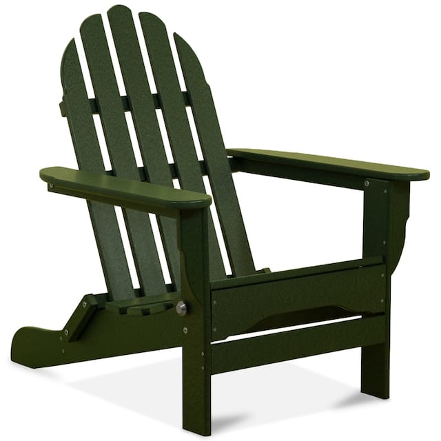 Nelson Recycled Plastic Folding Adirondack Chair - by Havenside Home - Forest Green
