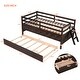 preview thumbnail 10 of 46, Low Twin Loft Bed Kids Bed with Fence, ladder,Drawers and Trundle